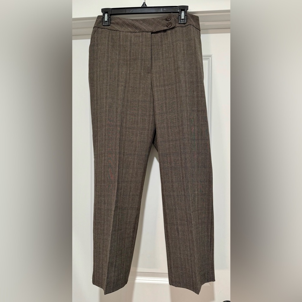 NWT‎ Investments Brown Plaid Trousers Size 10P Short Length